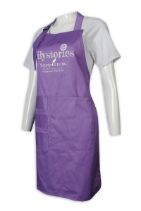 AP161 製造圍裙 紫色圍裙 插筆袋 淨色 Logo 圍裙專門店